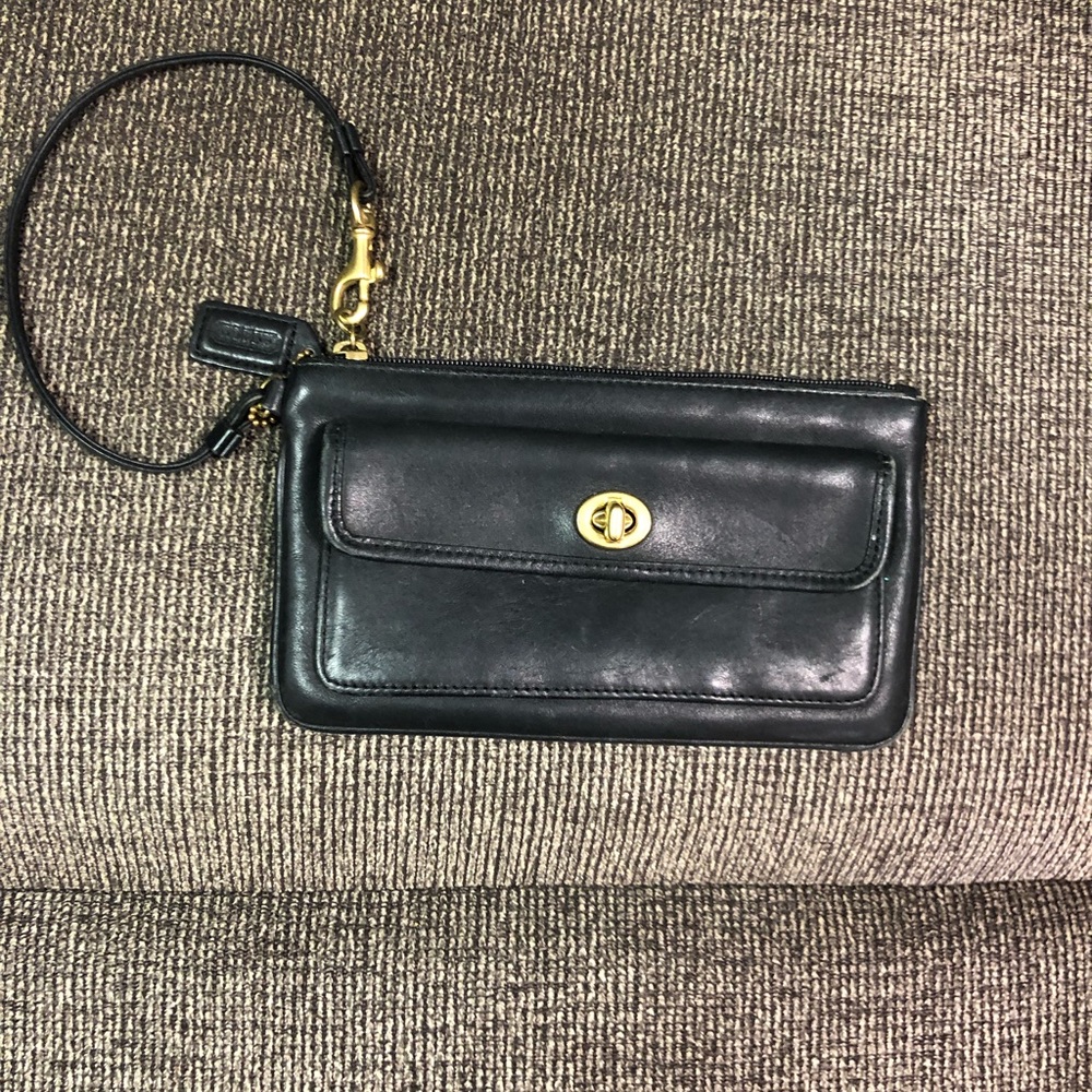Coach black wristlet